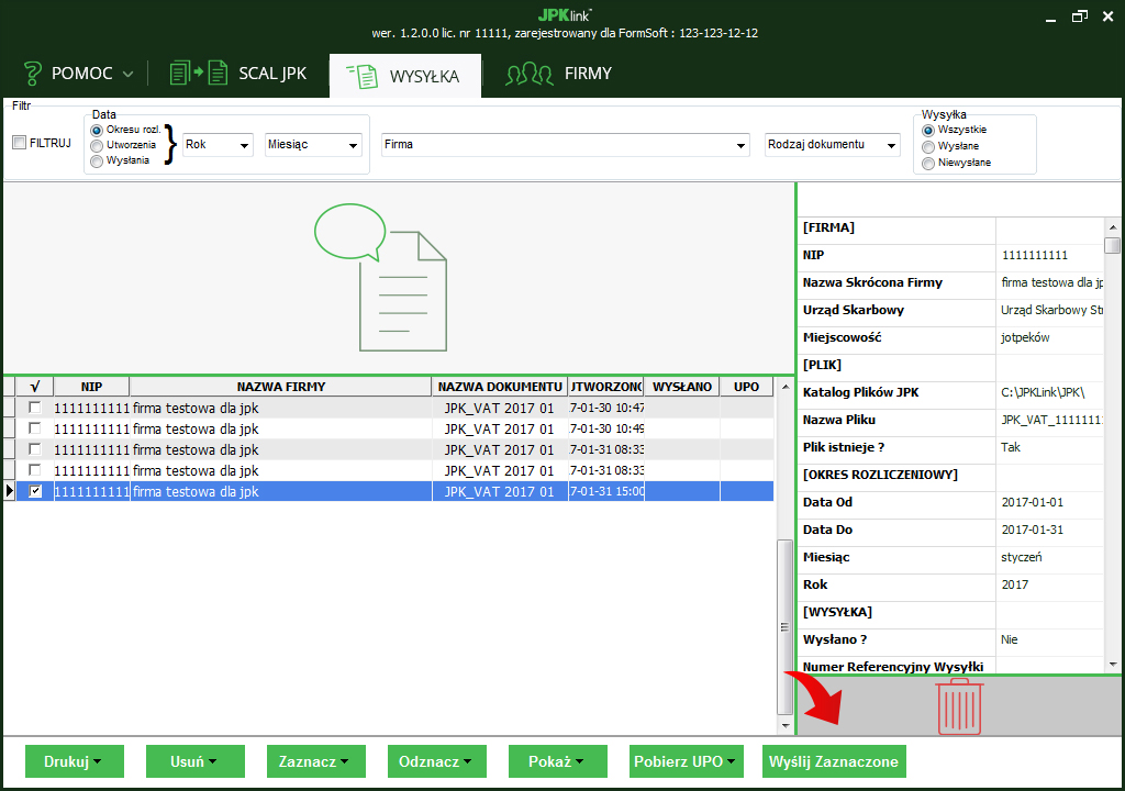 Szybko i pewnie przebiega proces scalający dla pliku jpk. Wraz z wysyłką do Ministerstwa Finansów i pobraniem UPO